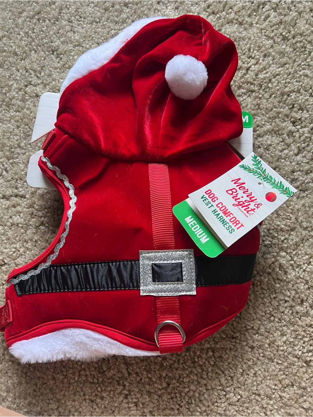Red Dog One-Piece Holiday Vest Harness - Medium